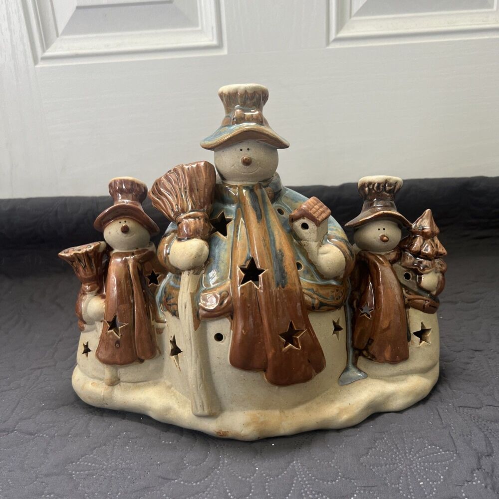 Kirkland Potter's Garden Saint Nicholas' Series Snowmen Tea Light Holders Decor